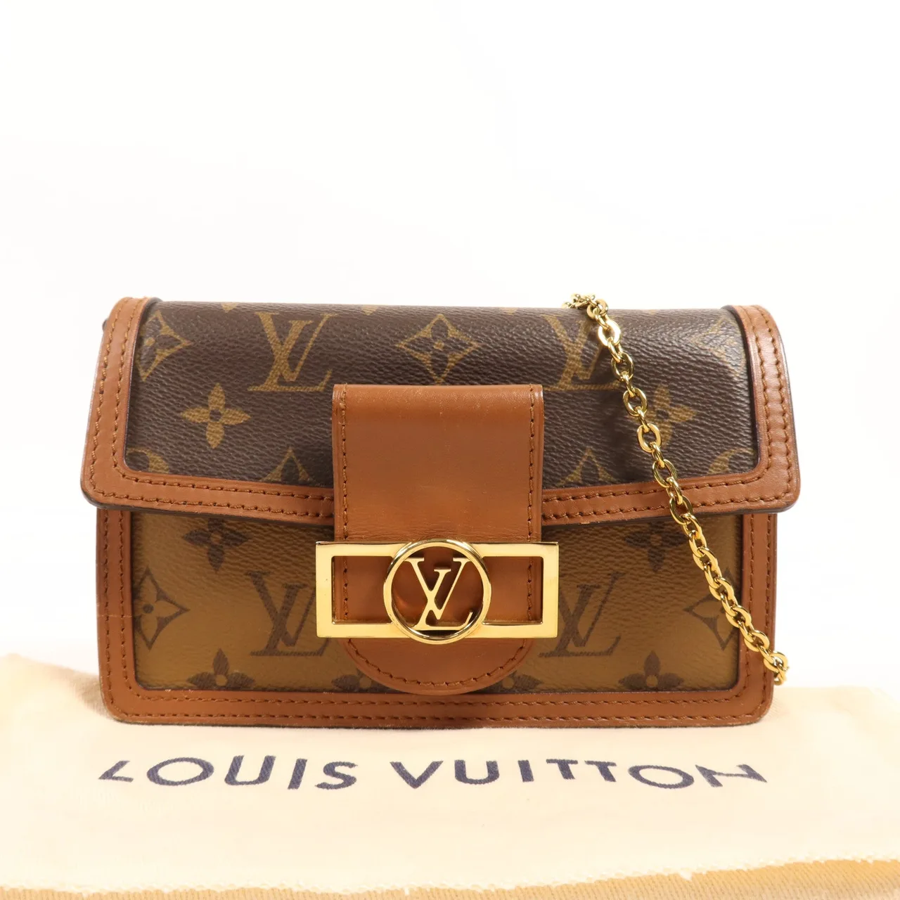 LOUIS VUITTON Dauphine M68746 肩背包 塗層帆布 棕色 塗層帆布 中古品B - 縮圖 14