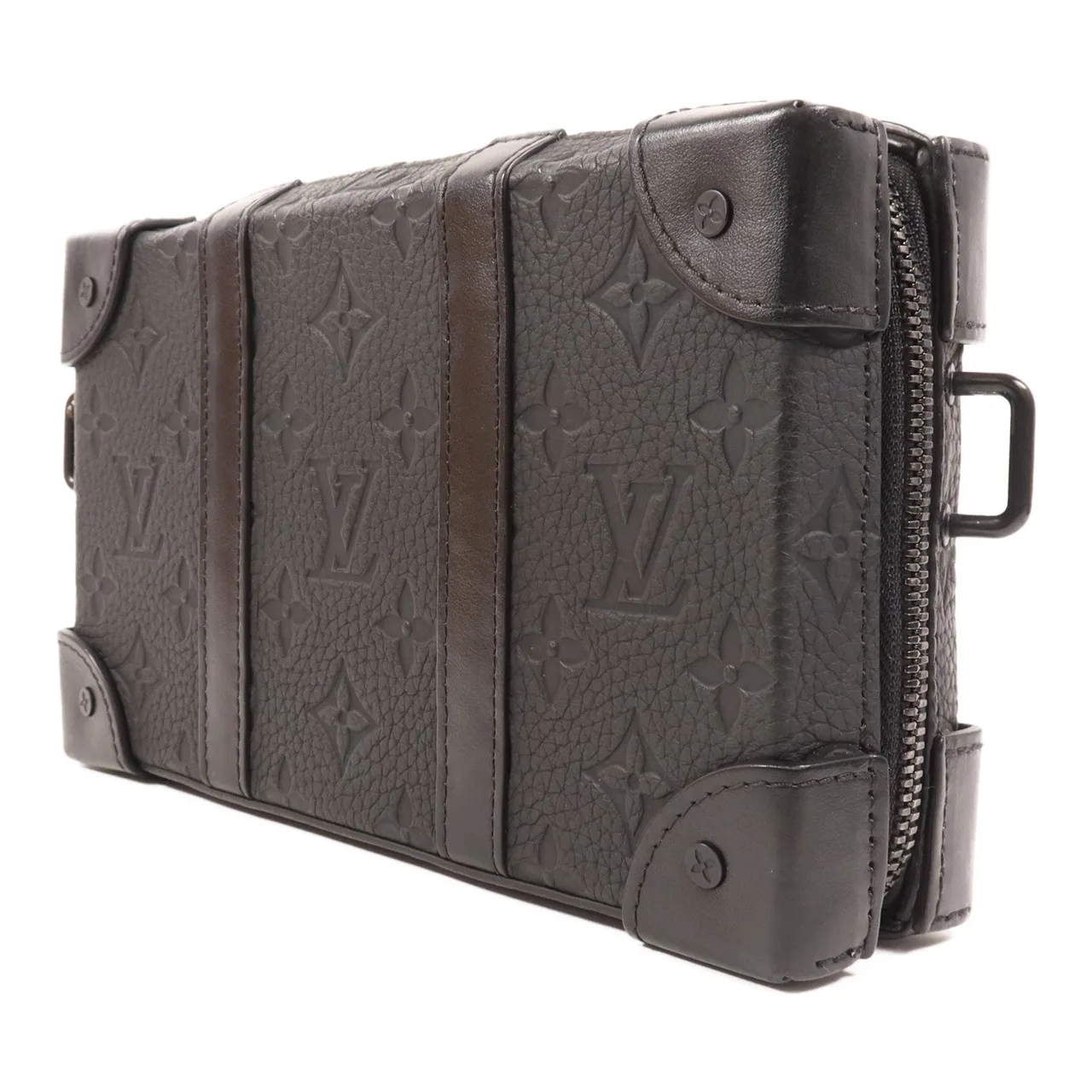 LOUIS VUITTON Soft Trunk M80224 Shoulder Bag Calfskin 黑色 / Black Calfskin Rank B - Thumbnail 3