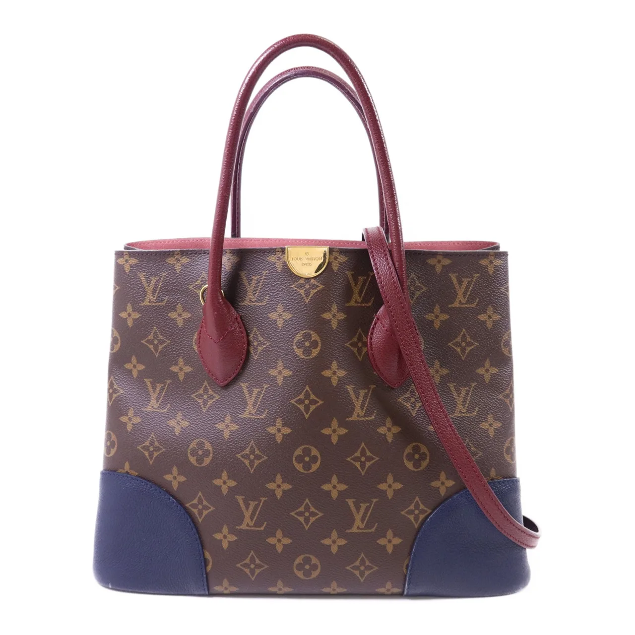 LOUIS VUITTON Flandrin M43169 2-Way Bag Coated Canvas 棕色 / 海軍藍