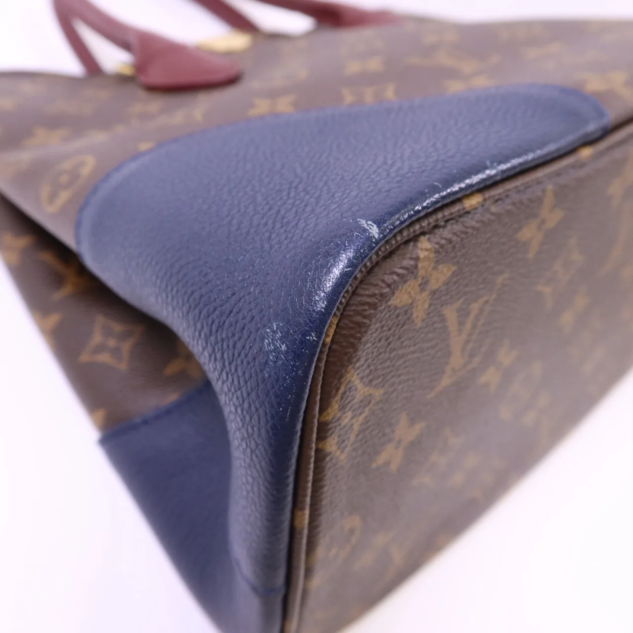 LOUIS VUITTON Flandrin M43169 2-Way Bag Coated Canvas 棕色 / 海軍藍 Coated Canvas Rank B - Thumbnail 13