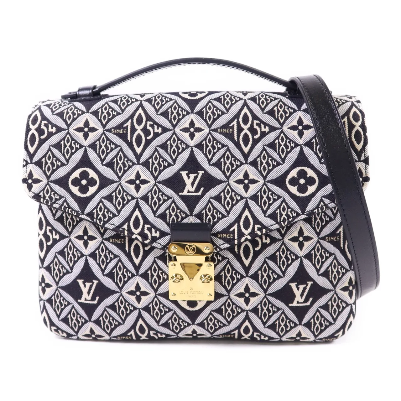 LOUIS VUITTON Pochette Metis M57272 2-Way Bag Canvas 黑色 / 白色