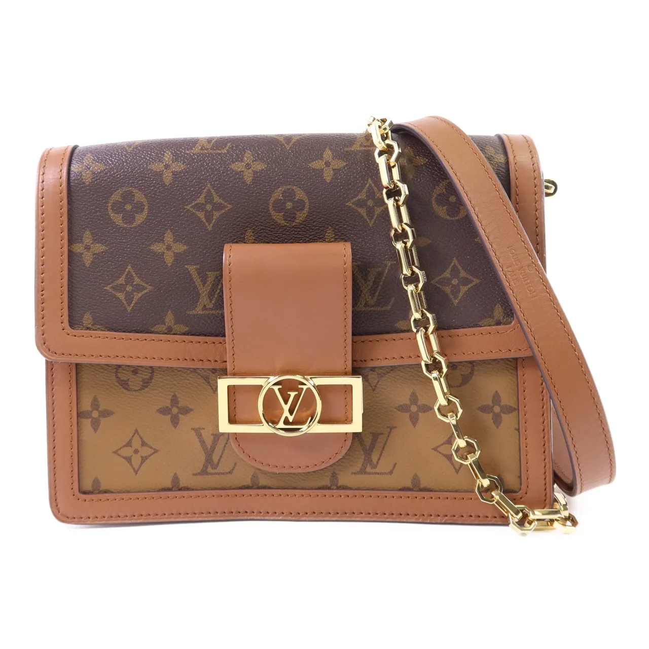 LOUIS VUITTON Dauphine M45958 Shoulder Bag Coated Canvas 棕色