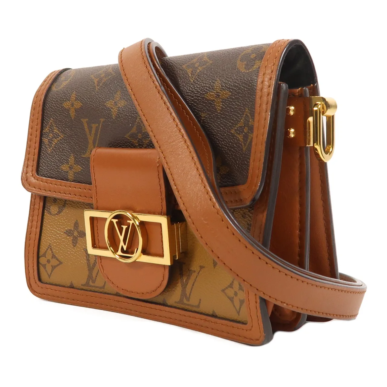 LOUIS VUITTON Mini Dauphine M44580 肩背包 塗層帆布 棕色 / Brown 塗層帆布 中古品B - 縮圖 3