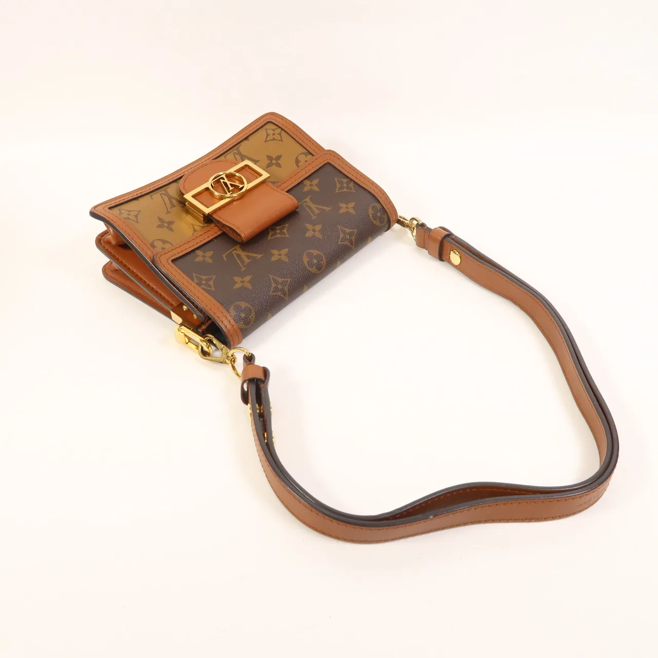 LOUIS VUITTON Mini Dauphine M44580 肩背包 塗層帆布 棕色 / Brown 塗層帆布 中古品B - 縮圖 8