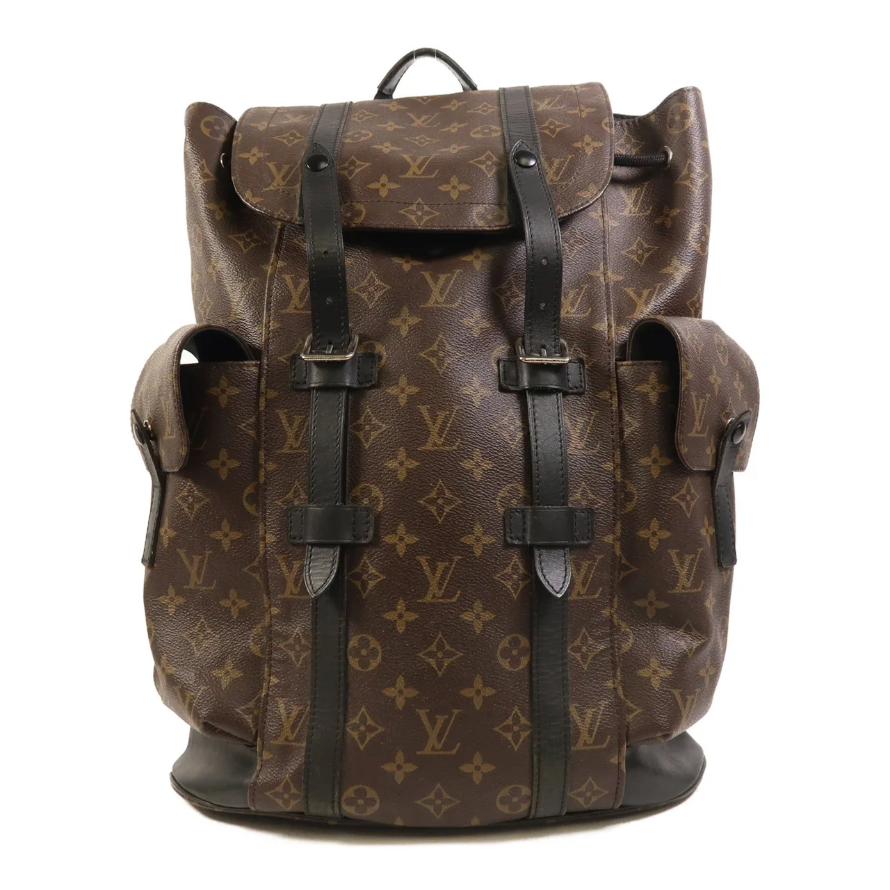 LOUIS VUITTON Christopher M43735 背包 塗層帆布 棕色 / Black