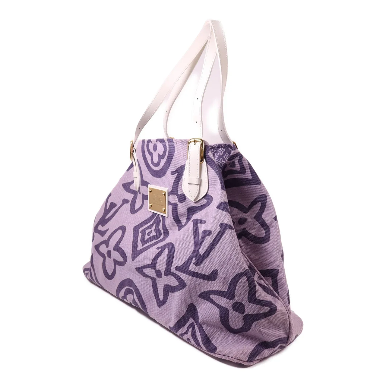 LOUIS VUITTON M95681 肩背包 帆布 紫色 / 白色 帆布 中古品A - 縮圖 3