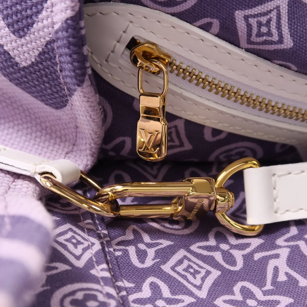 LOUIS VUITTON M95681 肩背包 帆布 紫色 / 白色 帆布 中古品A - 縮圖 15