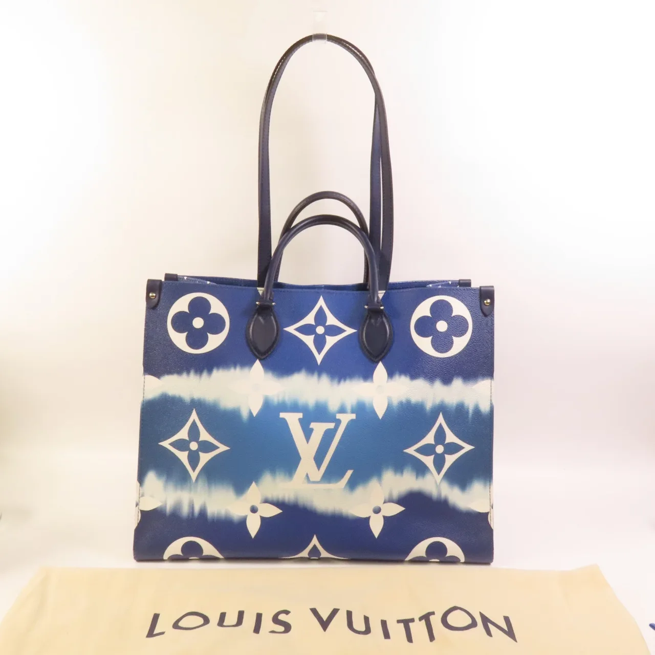 LOUIS VUITTON OnTheGo M45120 兩用包 塗層帆布 藍色 / Blue 塗層帆布 中古品A - 縮圖 8