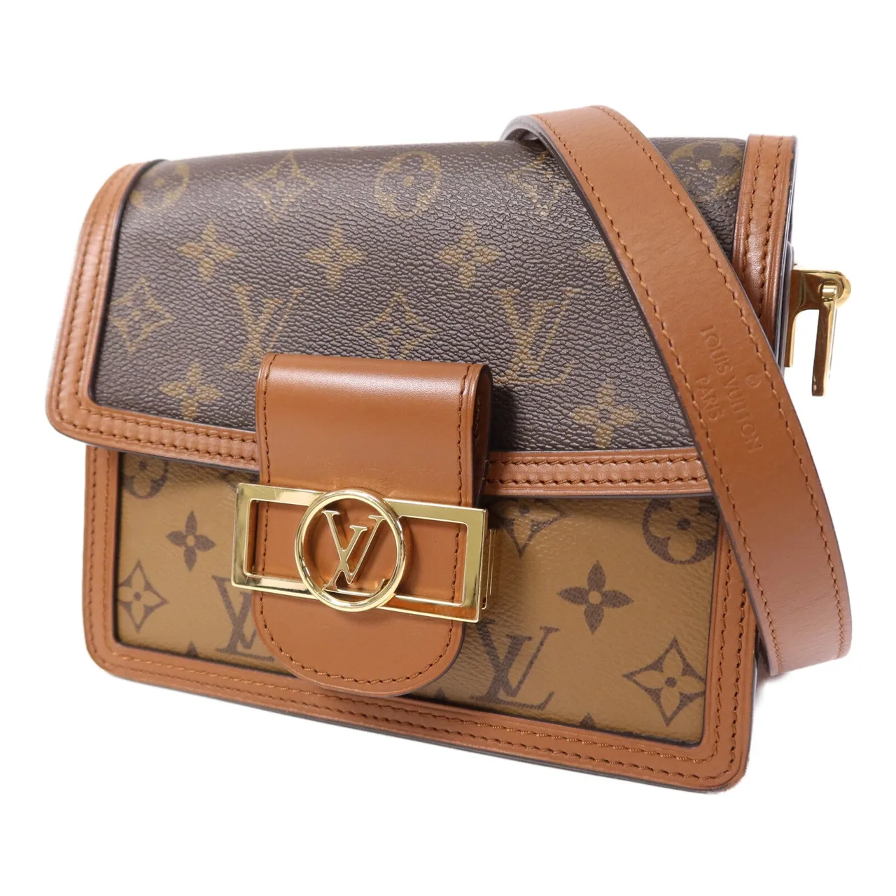 LOUIS VUITTON Mini Dauphine M45959 Shoulder Bag Coated Canvas 棕色 / Brown Coated Canvas Rank B - Thumbnail 3