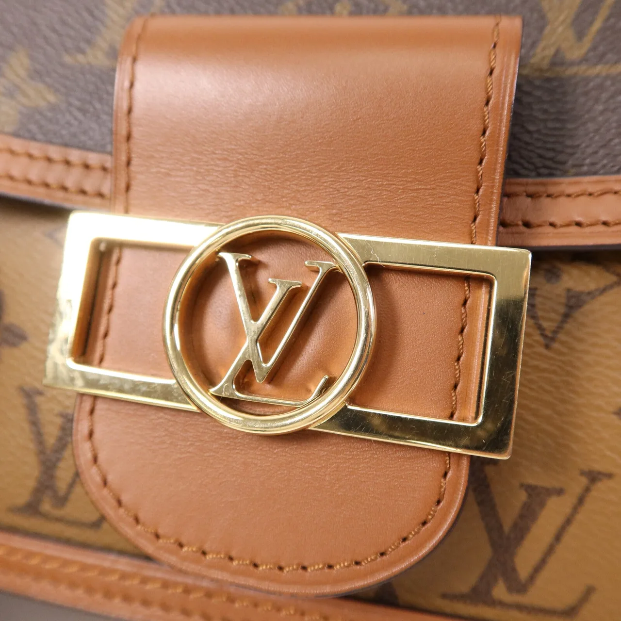 LOUIS VUITTON Mini Dauphine M45959 Shoulder Bag Coated Canvas 棕色 / Brown Coated Canvas Rank B - Thumbnail 7