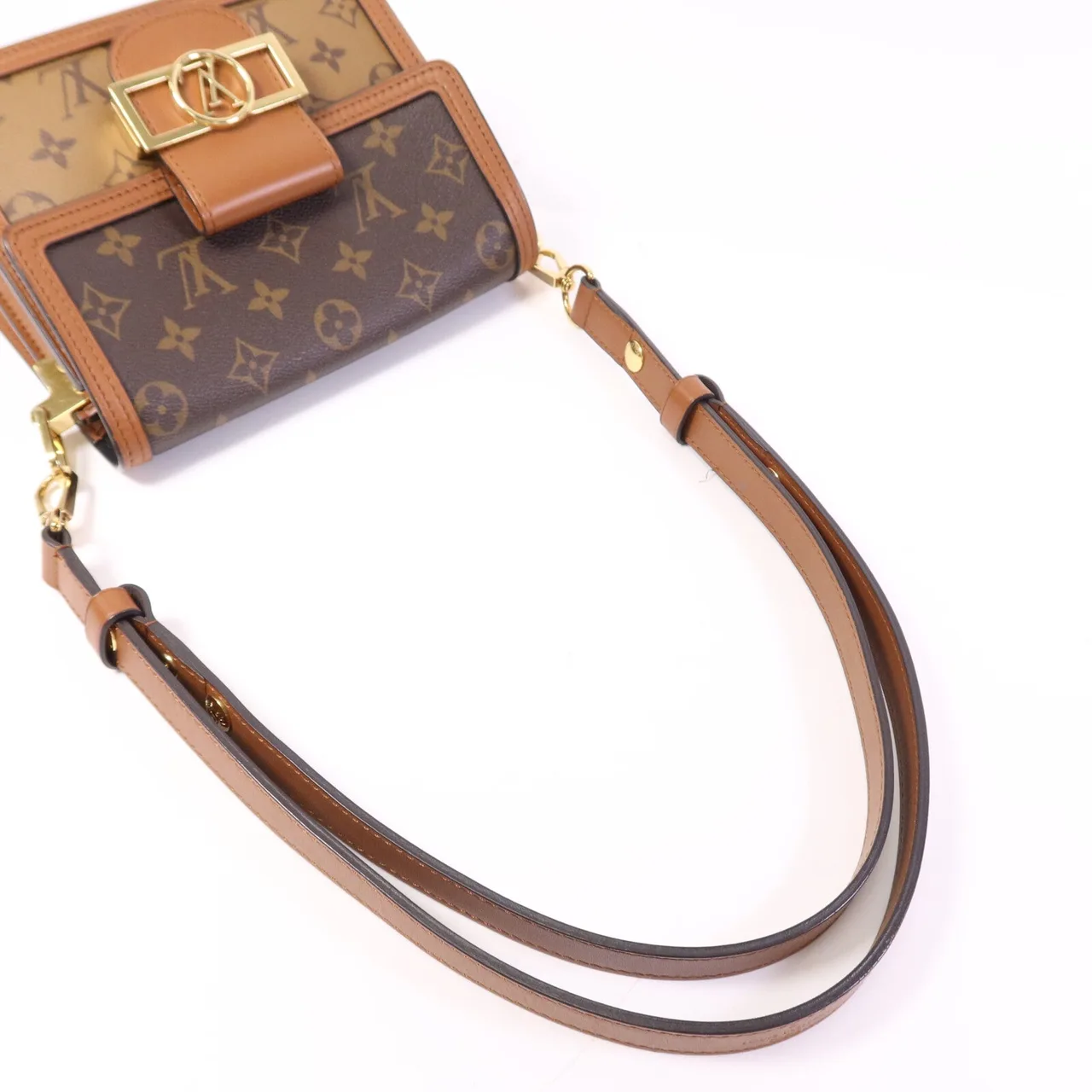 LOUIS VUITTON Mini Dauphine M45959 Shoulder Bag Coated Canvas 棕色 / Brown Coated Canvas Rank B - Thumbnail 9