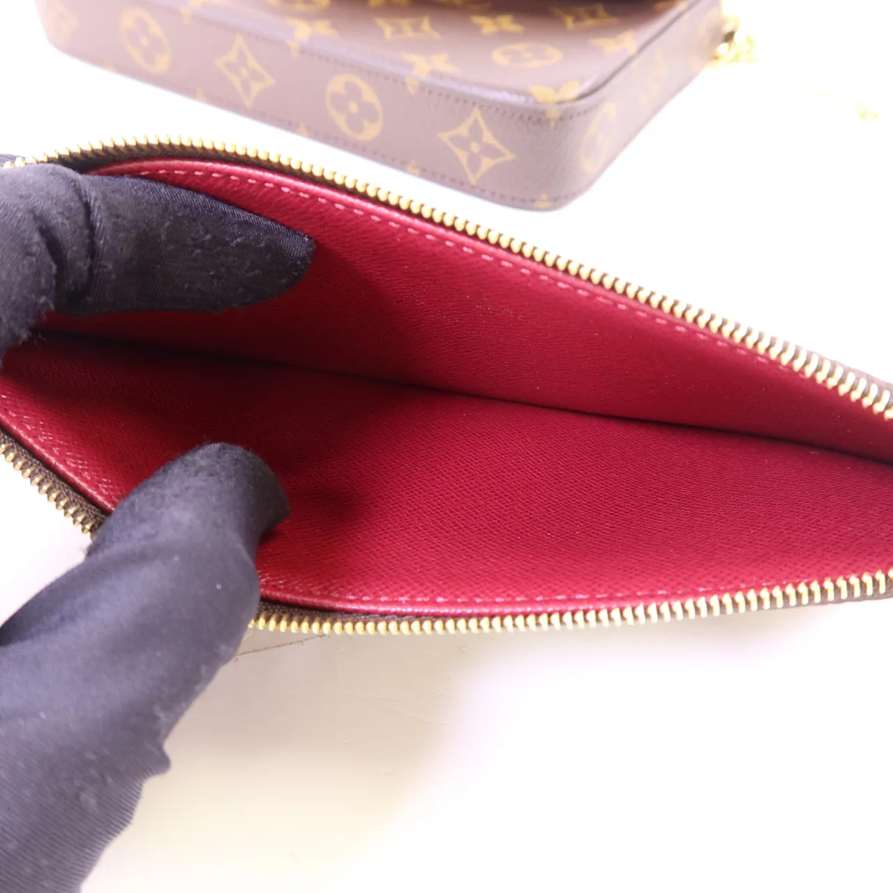 LOUIS VUITTON Felicie M81896 Shoulder Bag Coated Canvas 棕色 Coated Canvas Rank A - Thumbnail 11