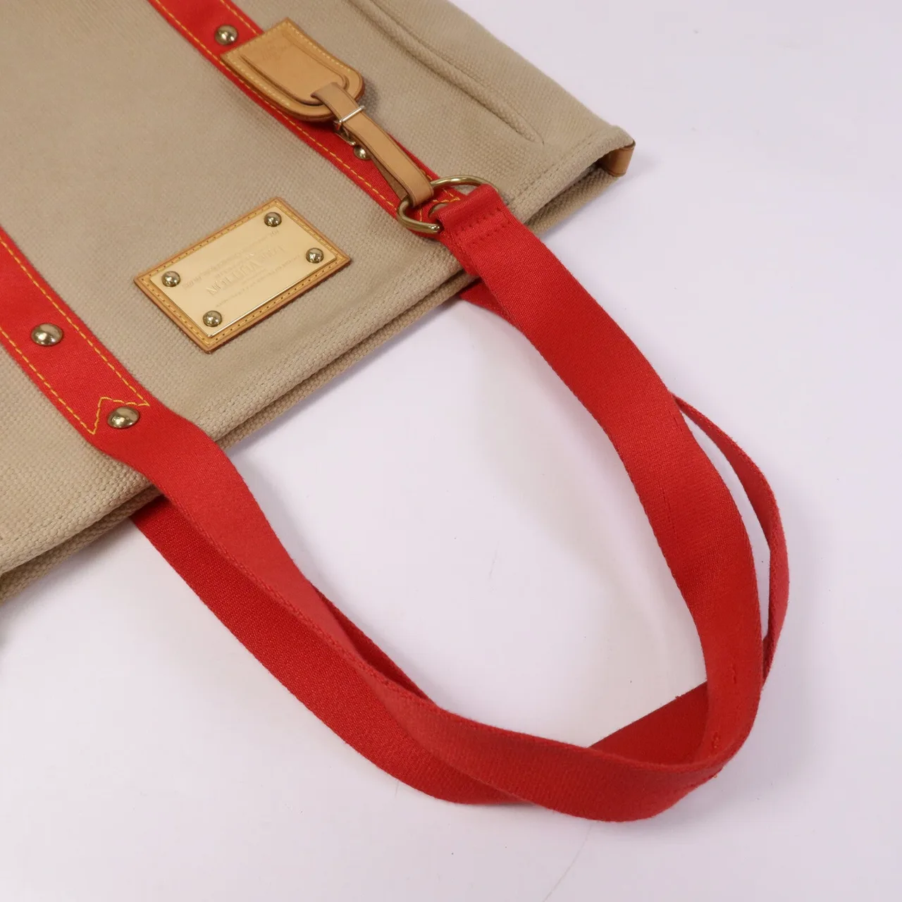 LOUIS VUITTON M40035 Tote Bag Canvas 米色 / 紅色 / Beige/Red Canvas Rank C - Thumbnail 9