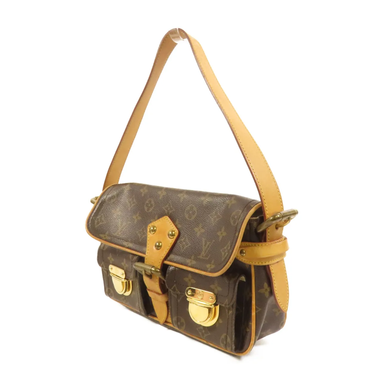 LOUIS VUITTON Hudson M40027 肩背包 塗層帆布 棕色 / Brown 塗層帆布 中古品B - 縮圖 3