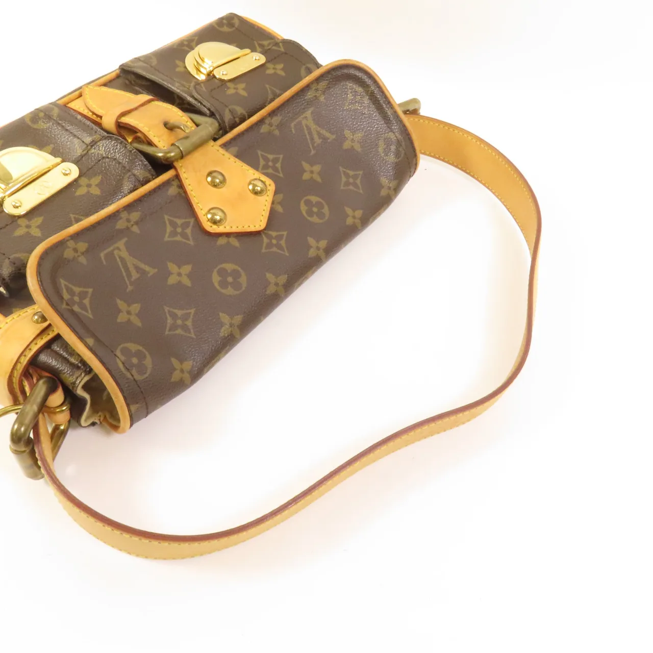 LOUIS VUITTON Hudson M40027 肩背包 塗層帆布 棕色 / Brown 塗層帆布 中古品B - 縮圖 5
