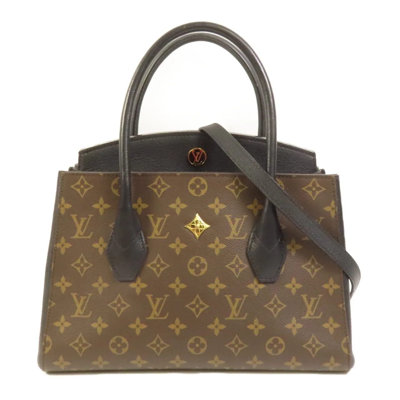 LOUIS VUITTON Florine M42269 2-Way Bag Coated Canvas 棕色 / Brown/Black