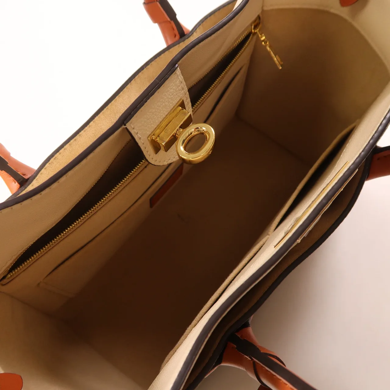 LOUIS VUITTON On My Side M53825 手提包 牛皮 米色 牛皮 中古品B - 縮圖 12