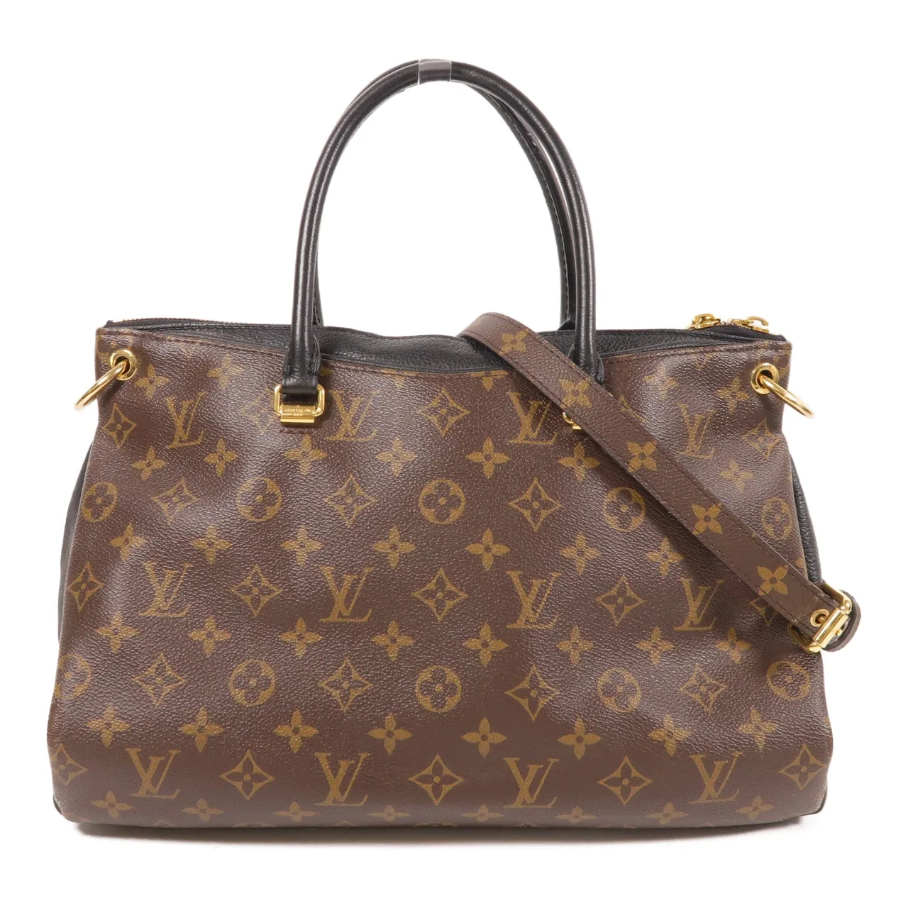 LOUIS VUITTON Pallas M40908 兩用包 塗層帆布 棕色 / 黑色 / Black