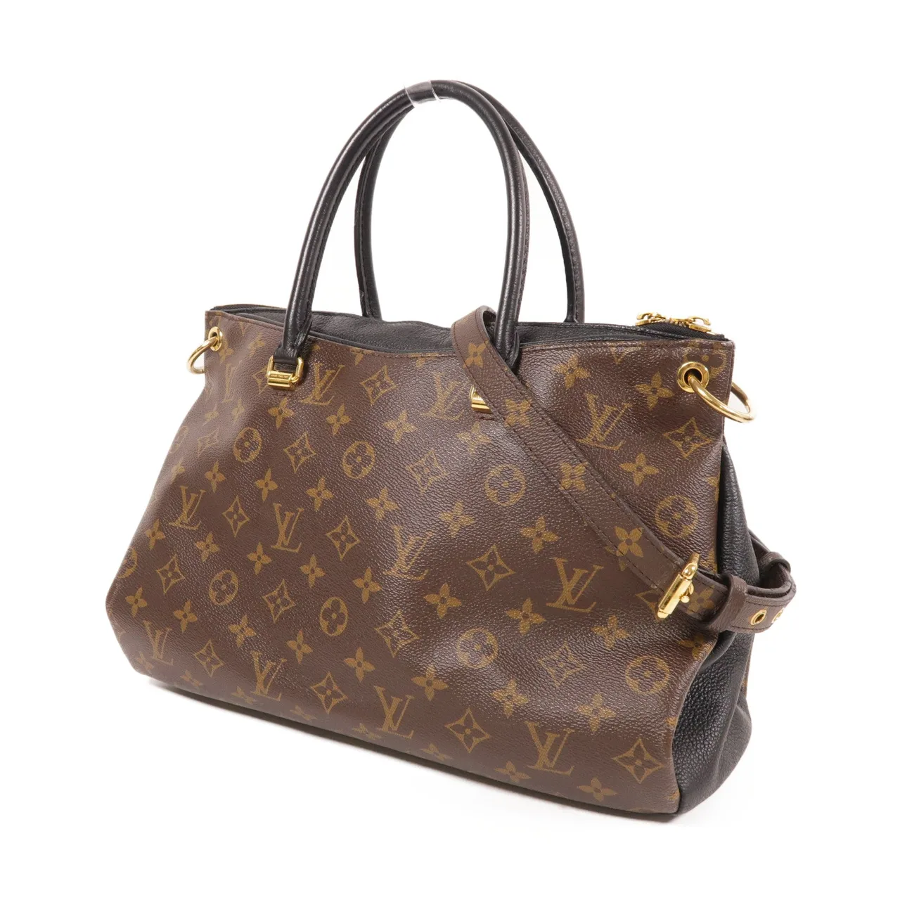 LOUIS VUITTON Pallas M40908 兩用包 塗層帆布 棕色 / 黑色 / Black 塗層帆布 中古品C - 縮圖 2