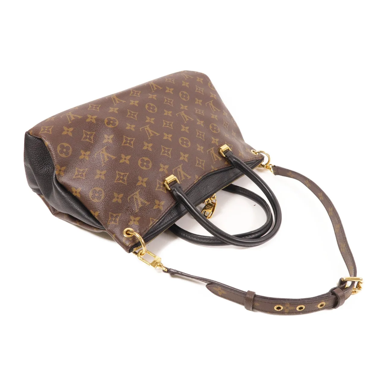 LOUIS VUITTON Pallas M40908 兩用包 塗層帆布 棕色 / 黑色 / Black 塗層帆布 中古品C - 縮圖 9