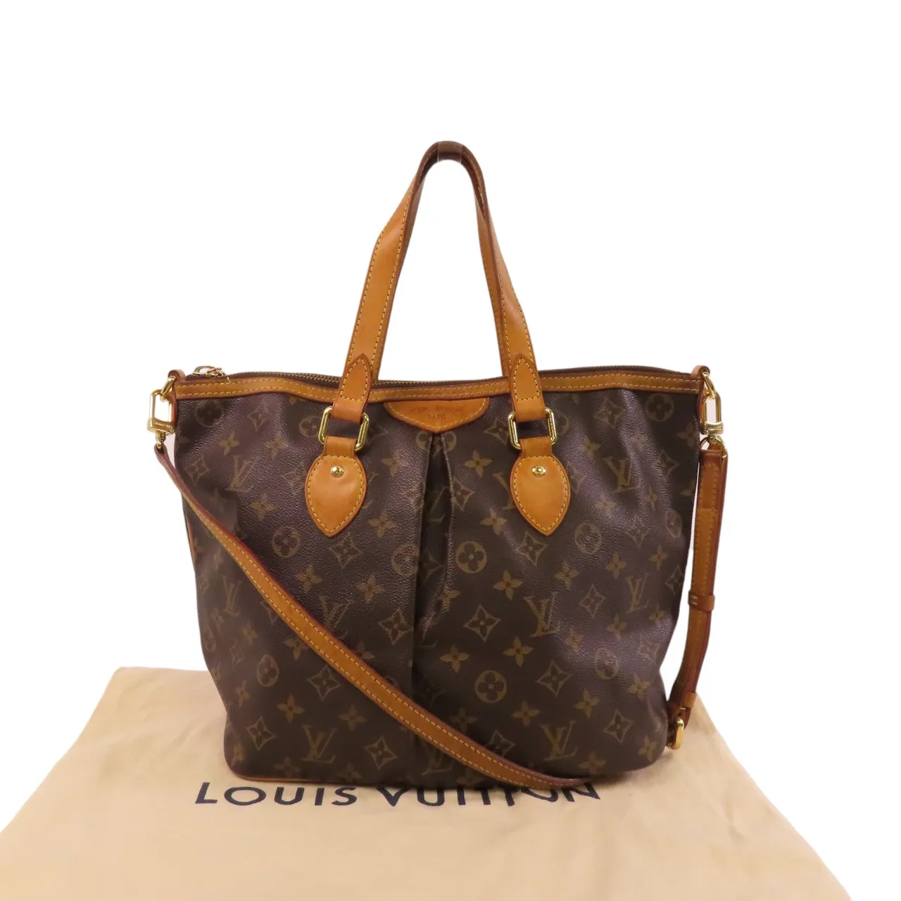 LOUIS VUITTON Palermo M40145 兩用包 塗層帆布 棕色 / Brown 塗層帆布 中古品B - 縮圖 10