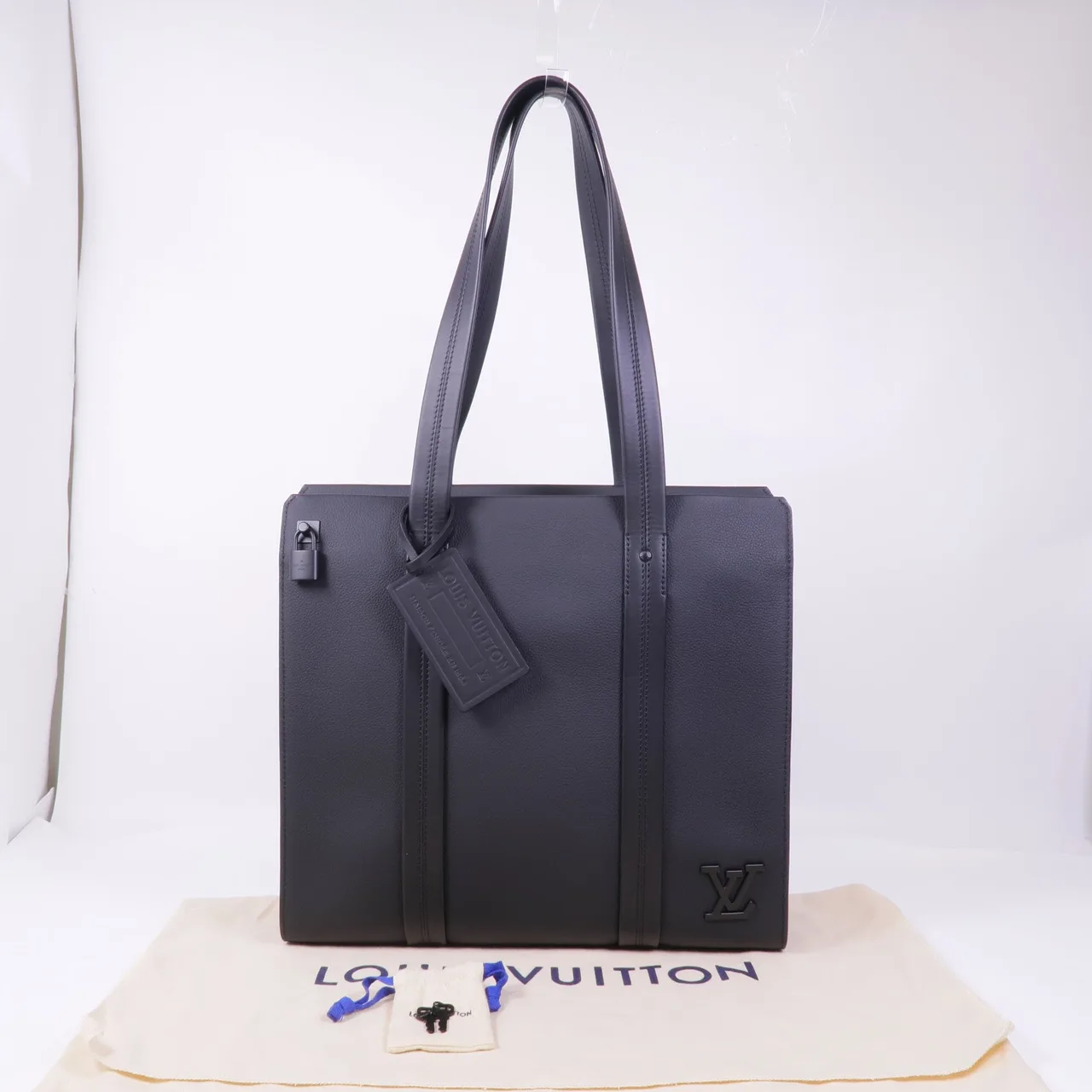 LOUIS VUITTON M57308 托特包 牛皮 黑色 牛皮 中古品A - 縮圖 9
