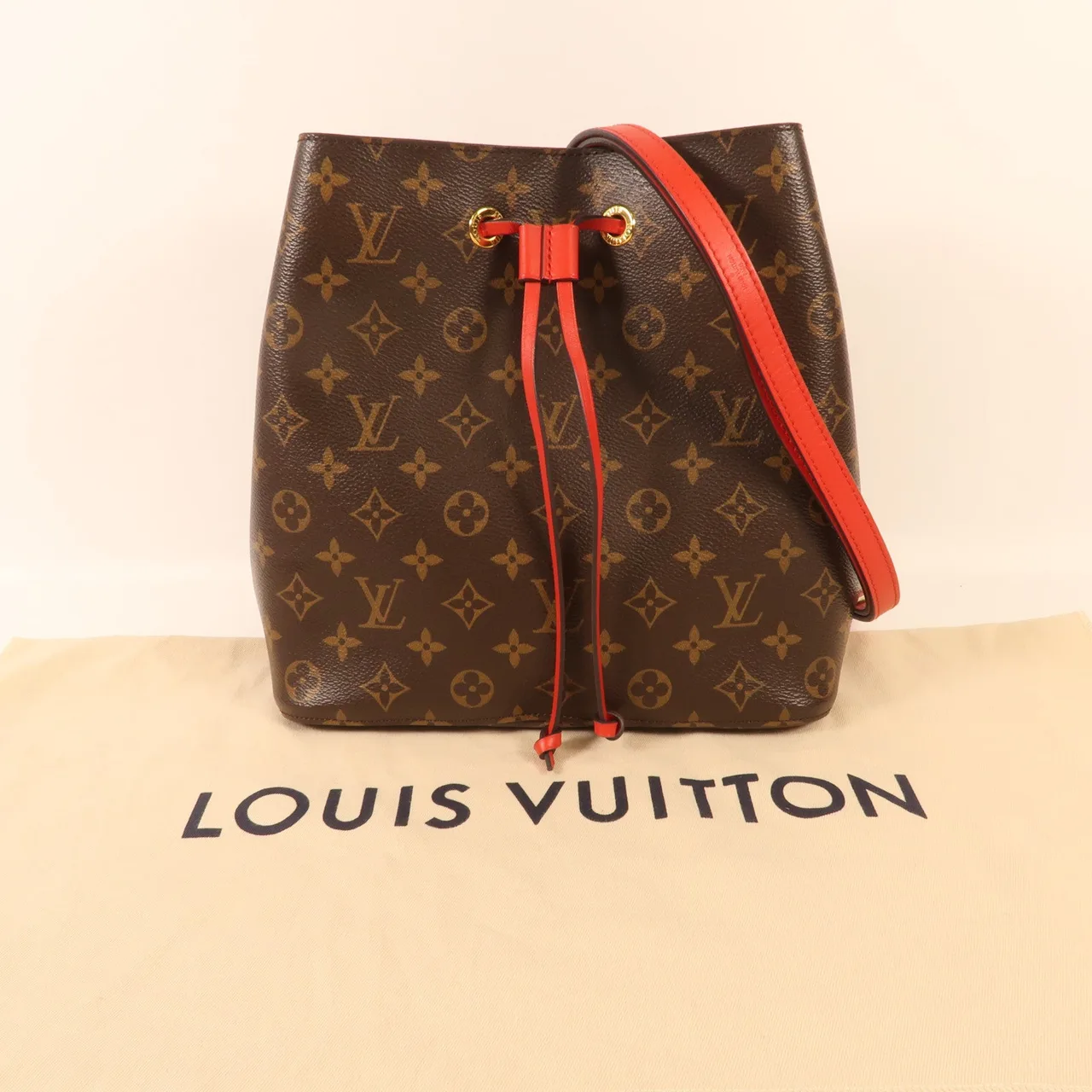 LOUIS VUITTON NeoNoe M44021 肩背包 塗層帆布 紅色 / Red 塗層帆布 中古品A - 縮圖 10