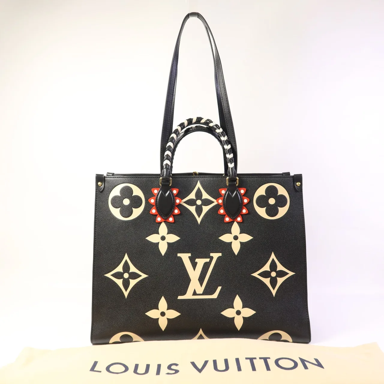 LOUIS VUITTON OnTheGo M45373 兩用包 牛皮 黑色 / Black 牛皮 中古品B - 縮圖 10