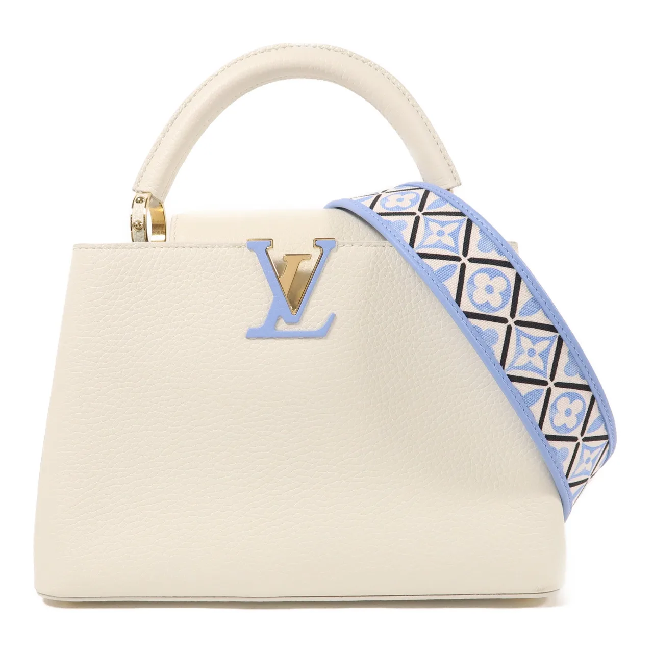 LOUIS VUITTON Capucines M23064 兩用包 牛皮 棕色 / White