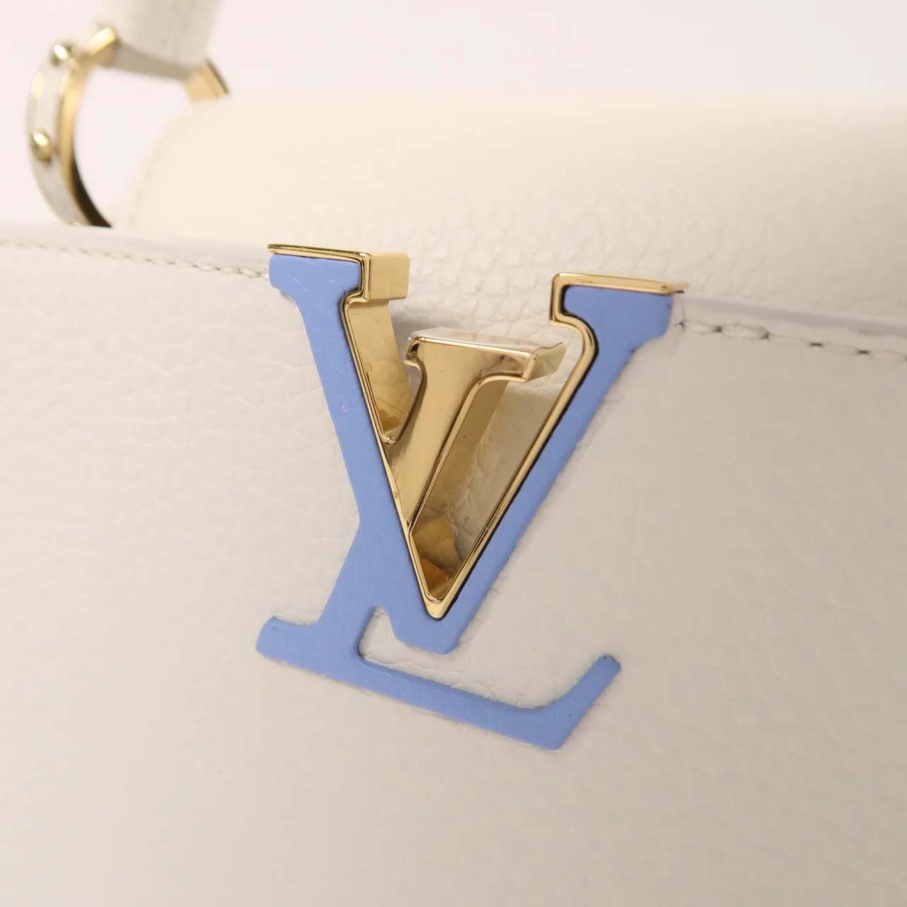 LOUIS VUITTON Capucines M23064 兩用包 牛皮 棕色 / White 牛皮 中古品A - 縮圖 8