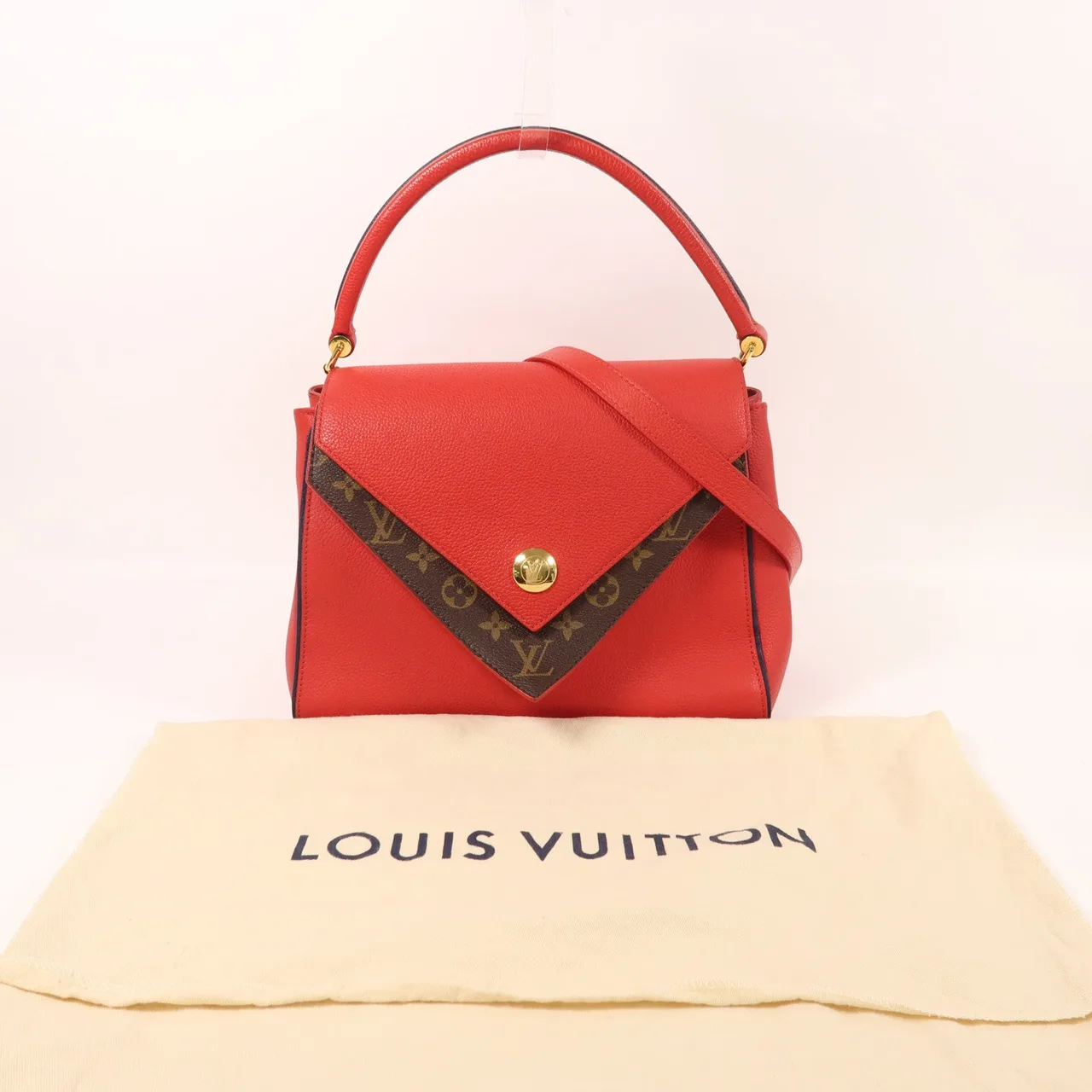 LOUIS VUITTON M54624 兩用包 塗層帆布 棕色 / 紅色 / Red/Browm 塗層帆布 中古品B - 縮圖 9