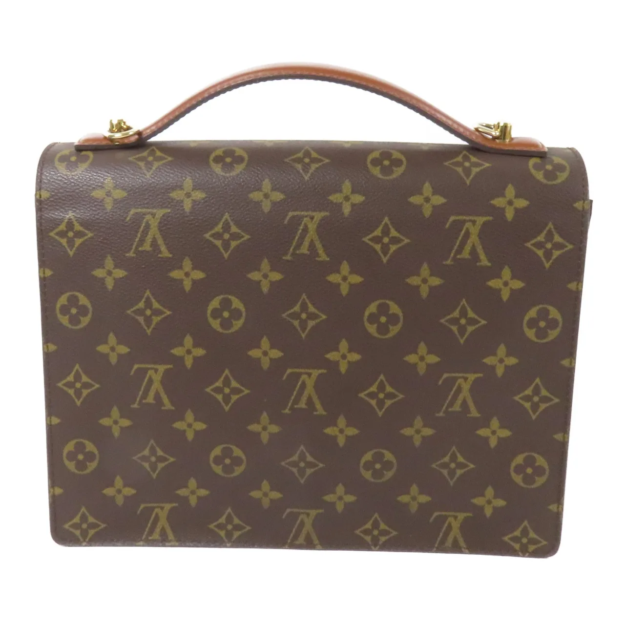 LOUIS VUITTON Monceau M51187 兩用包 塗層帆布 棕色 塗層帆布 中古品B - 縮圖 2