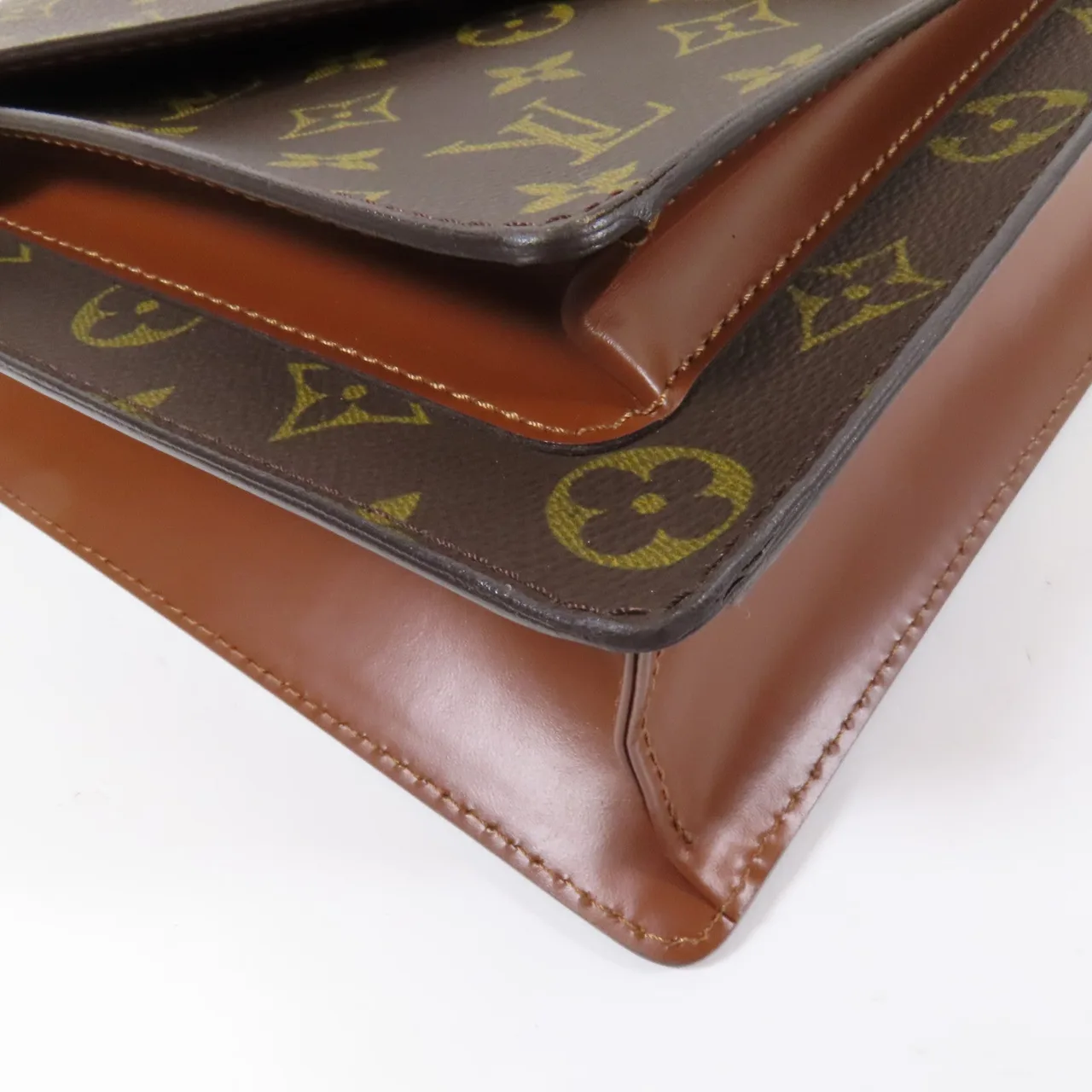 LOUIS VUITTON Monceau M51187 兩用包 塗層帆布 棕色 塗層帆布 中古品B - 縮圖 12