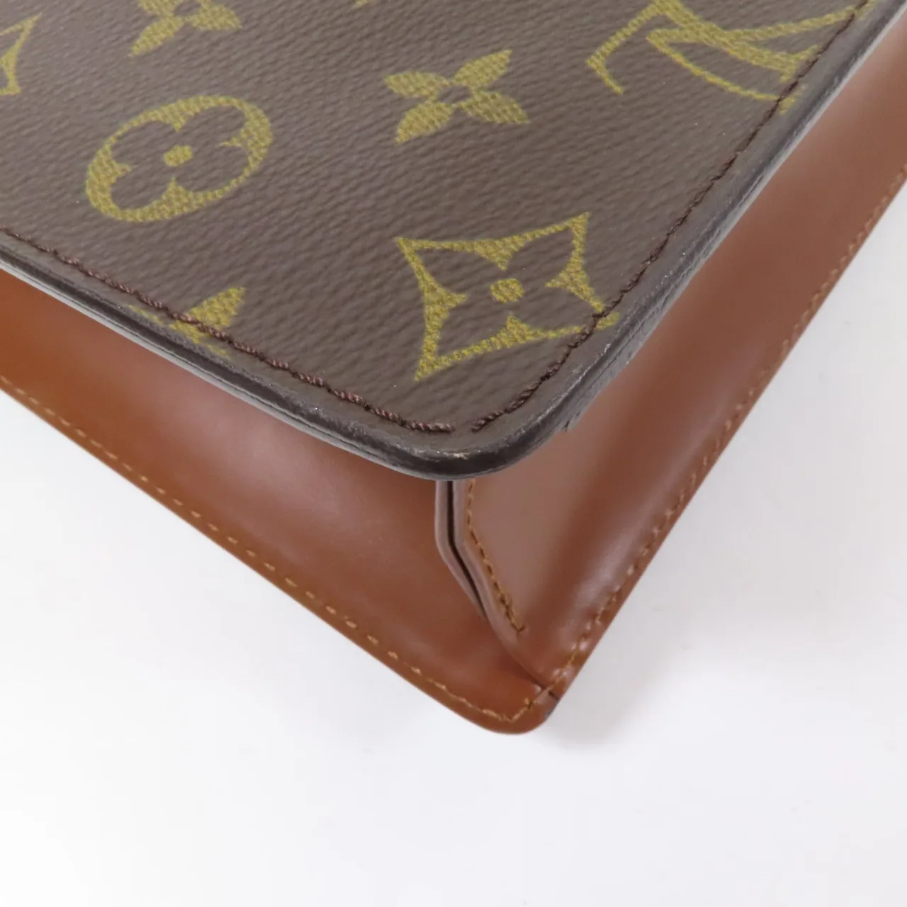 LOUIS VUITTON Monceau M51187 兩用包 塗層帆布 棕色 塗層帆布 中古品B - 縮圖 15