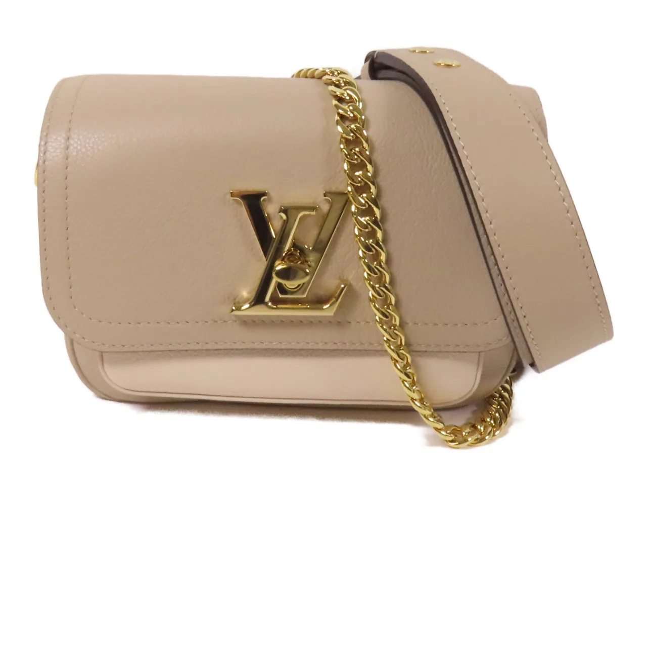 LOUIS VUITTON Lock Me M58554 2-Way Bag Calfskin 灰色 / Grey