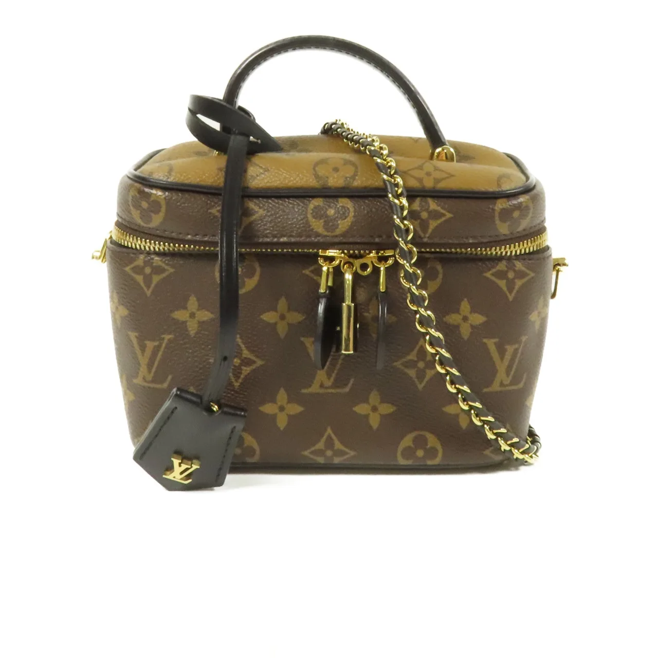 LOUIS VUITTON Vanity M45165 兩用包 塗層帆布 棕色 / Brown