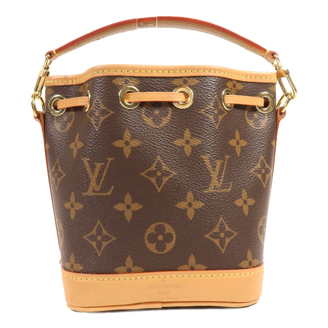 LOUIS VUITTON Nano Noe M81266 兩用包 塗層帆布 棕色 / Brown 塗層帆布 中古品A - 縮圖 2