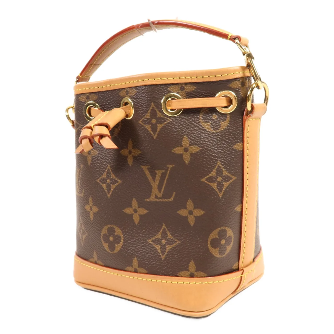 LOUIS VUITTON Nano Noe M81266 兩用包 塗層帆布 棕色 / Brown 塗層帆布 中古品A - 縮圖 3