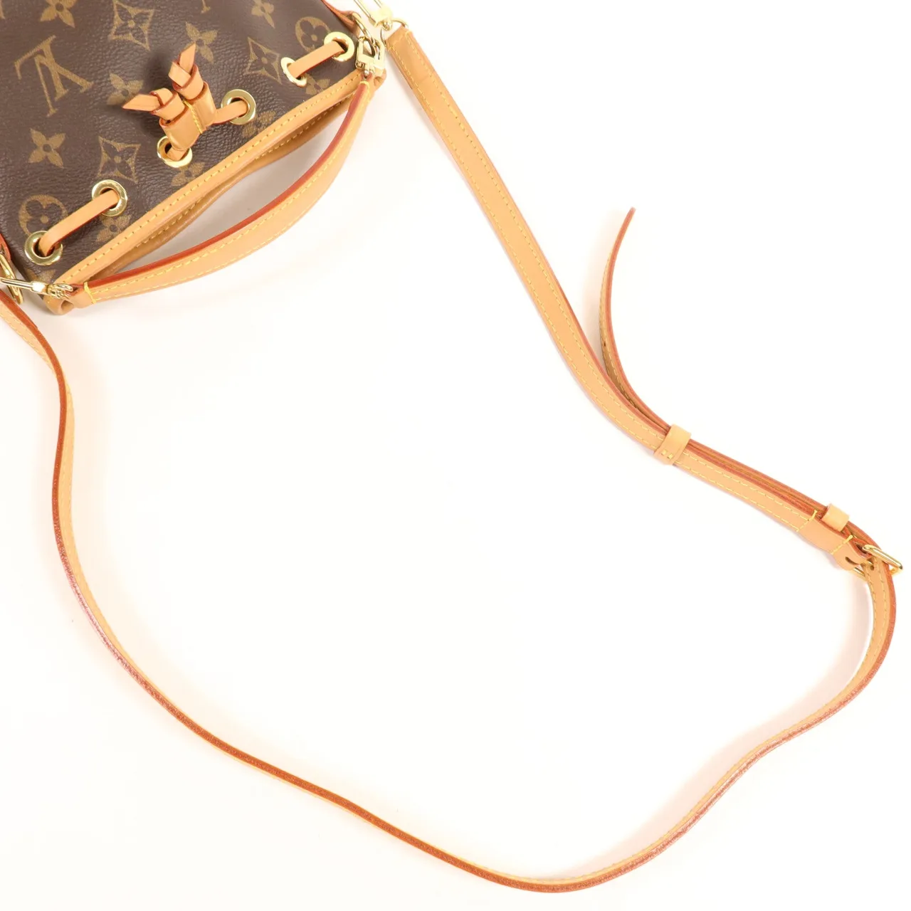 LOUIS VUITTON Nano Noe M81266 兩用包 塗層帆布 棕色 / Brown 塗層帆布 中古品A - 縮圖 7