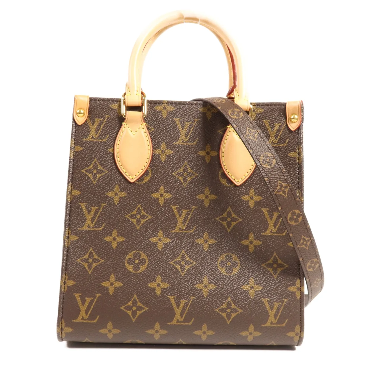 LOUIS VUITTON Sac Plat M46265 兩用包 塗層帆布 棕色