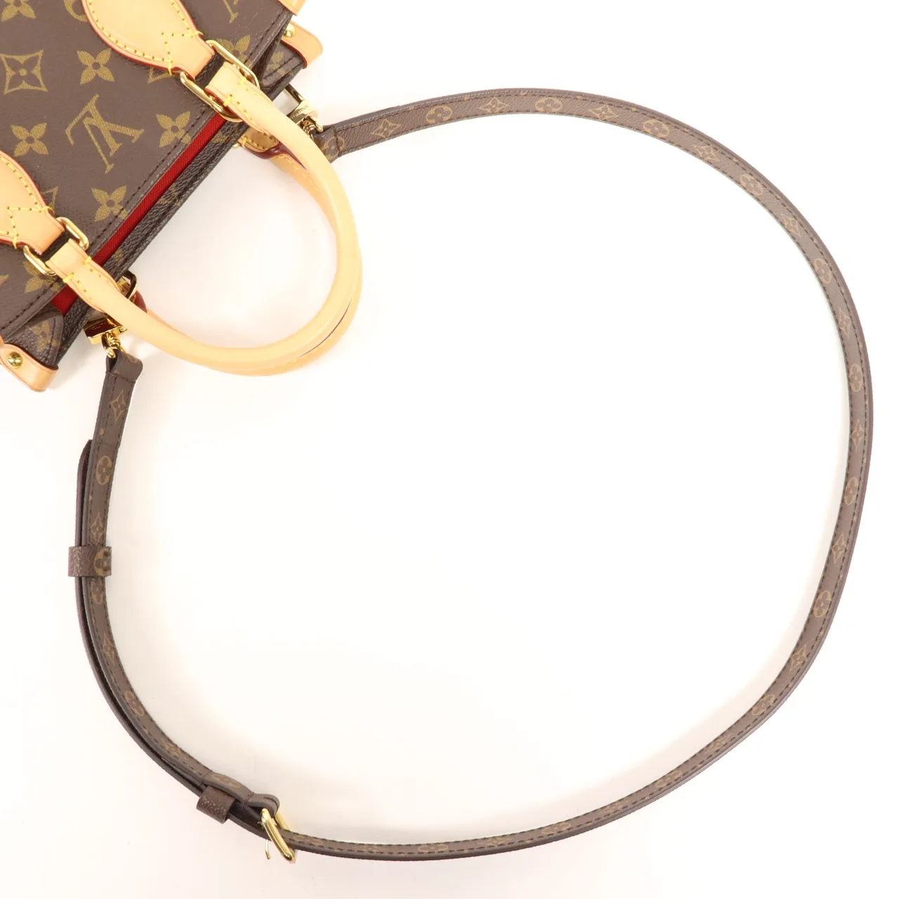 LOUIS VUITTON Sac Plat M46265 兩用包 塗層帆布 棕色 塗層帆布 中古品A - 縮圖 5