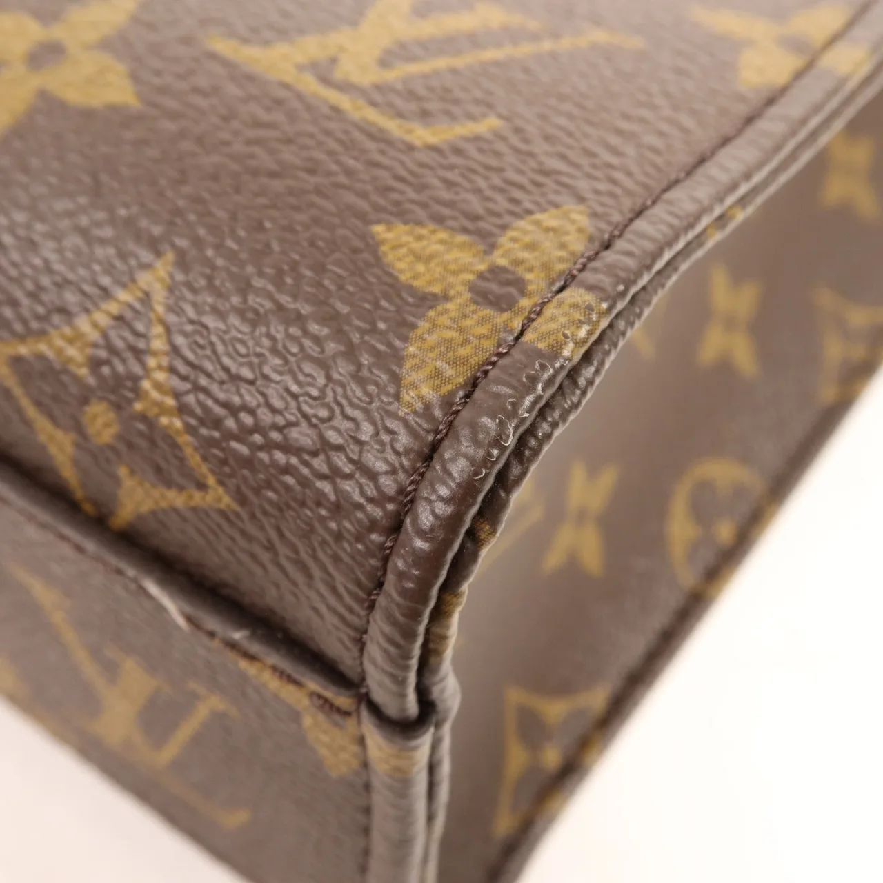 LOUIS VUITTON Sac Plat M46265 兩用包 塗層帆布 棕色 塗層帆布 中古品A - 縮圖 6