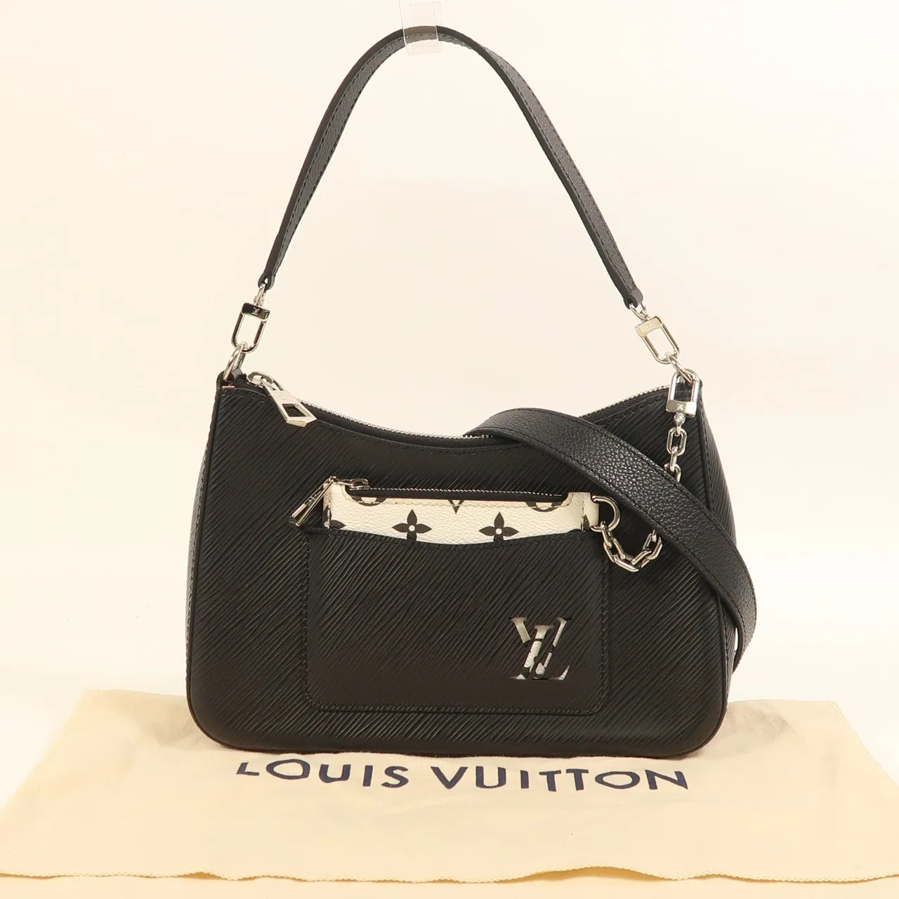 LOUIS VUITTON Marelle M80689 2-Way Bag Calfskin 黑色 / Black Calfskin Rank A - Thumbnail 9