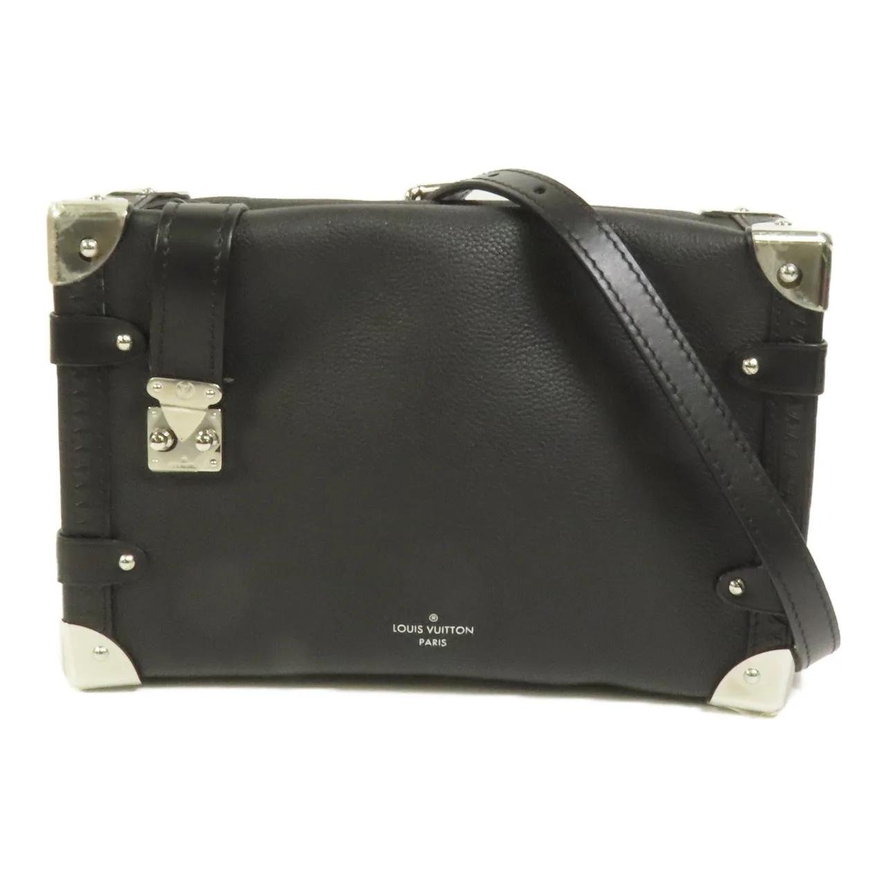 LOUIS VUITTON Side Trunk M25160 2-Way Bag Calfskin 黑色 / Black