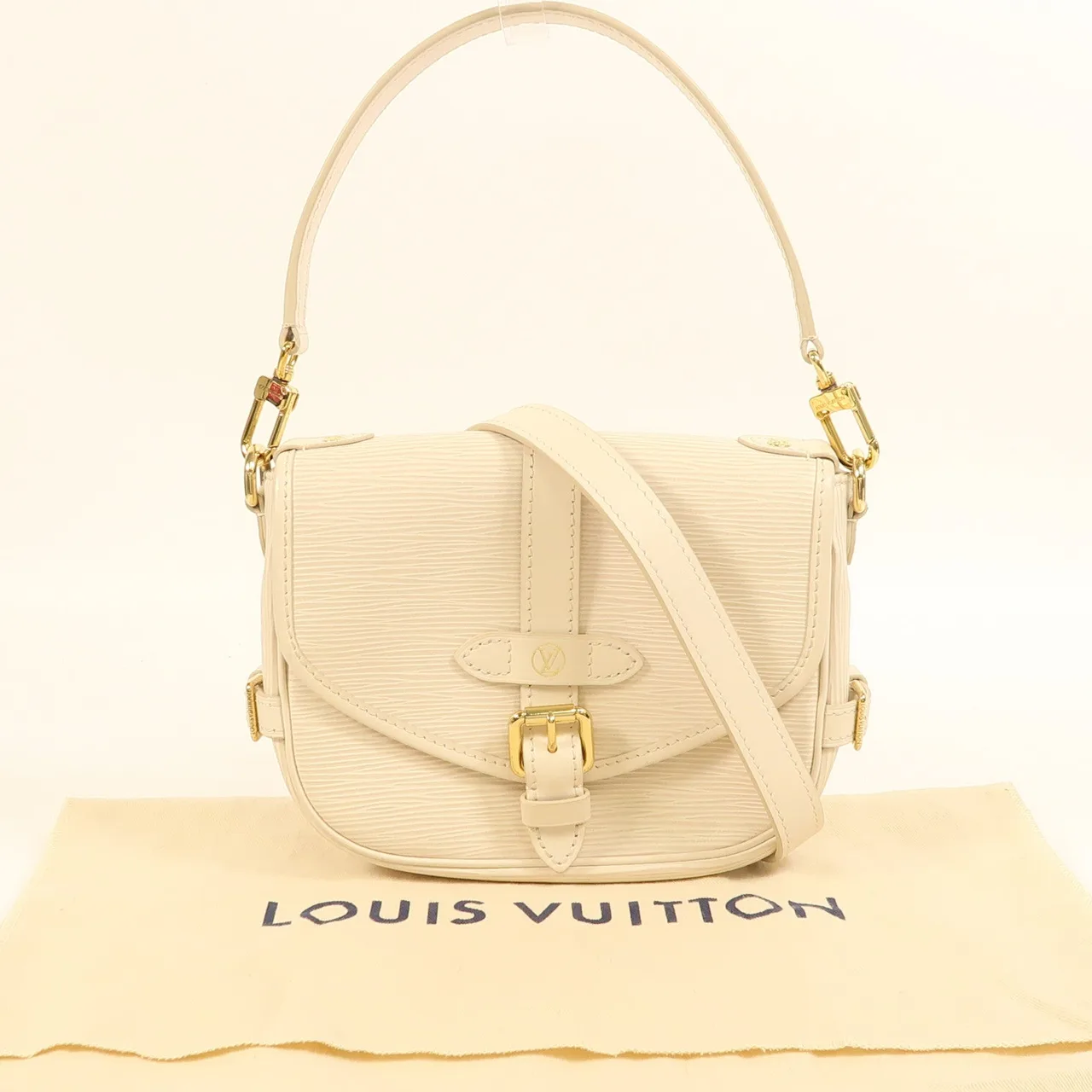 LOUIS VUITTON Saumur M23746 2-Way Bag Leather 白色 / White Leather Rank B - Thumbnail 8