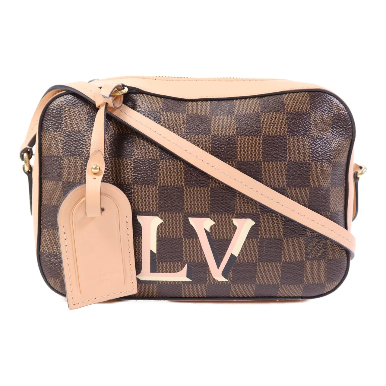 LOUIS VUITTON N40179 2-Way Bag Coated Canvas 棕色 / 粉色