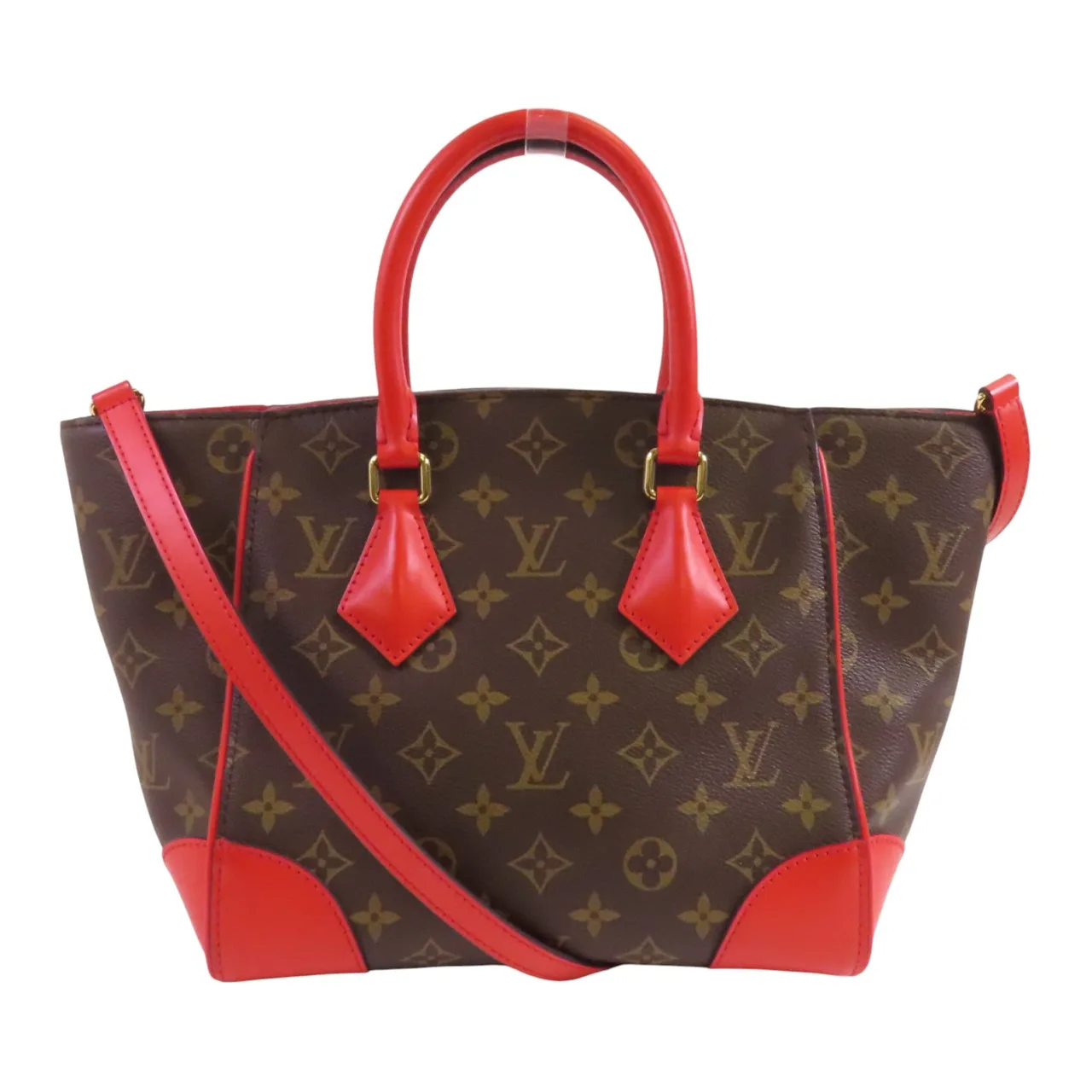 LOUIS VUITTON M41537 2-Way Bag Coated Canvas 棕色 / 紅色 / Brown/Red