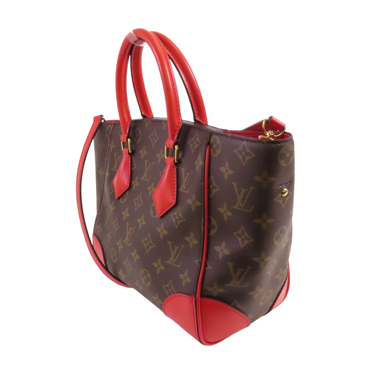 LOUIS VUITTON M41537 2-Way Bag Coated Canvas 棕色 / 紅色 / Brown/Red Coated Canvas Rank A - Thumbnail 3