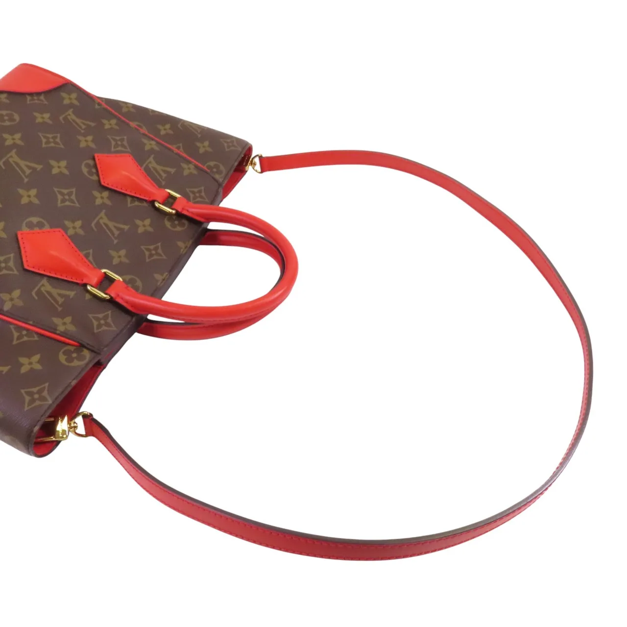 LOUIS VUITTON M41537 2-Way Bag Coated Canvas 棕色 / 紅色 / Brown/Red Coated Canvas Rank A - Thumbnail 7