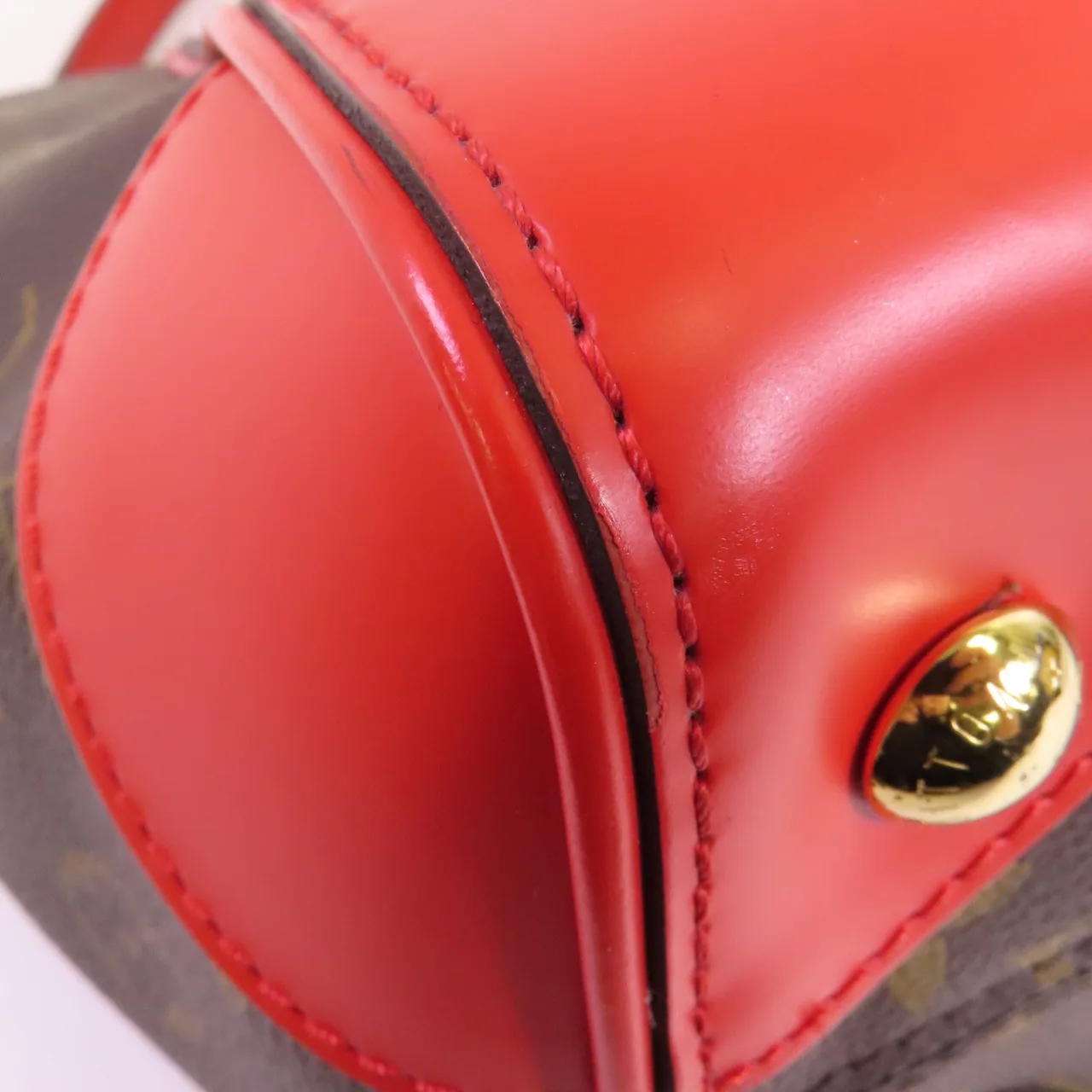 LOUIS VUITTON M41537 2-Way Bag Coated Canvas 棕色 / 紅色 / Brown/Red Coated Canvas Rank A - Thumbnail 9